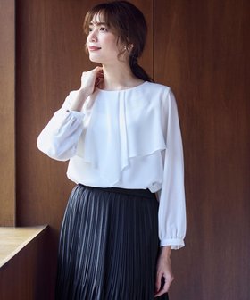 【エニィ スィス/any SiS】の【洗える】ケープフリル ブラウス 人気、トレンドファッション・服の通販 founy(ファニー) ファッション Fashion レディースファッション WOMEN トップス・カットソー Tops/Tshirt シャツ/ブラウス Shirts/Blouses NEW・新作・新着・新入荷 New Arrivals S/S・春夏 Ss・Spring/Summer ギャザー Gather ジョーゼット Georgette セレモニー Ceremony フリル Frills フレア Flare エレガント 上品 Elegant 夏 Summer 春 Spring 洗える Washable ビジネス 仕事 通勤 Business |ID:prp329100004253159