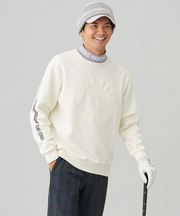 【23区 ゴルフ/23区GOLF / MEN】の【MEN】凹凸ロゴモックネック インテリア・キッズ・メンズ・レディースファッション・服の通販 founy(ファニー) https://founy.com/ ファッション Fashion メンズファッション MEN トップス・カットソー Tops/Tshirt/Men NEW・新作・新着・新入荷 New Arrivals A/W・秋冬 Aw・Autumn/Winter・Fw・Fall-Winter シンプル Simple スウェット Sweat フロント Front プリント Print |ID: prp329100004254064 ipo3291000000029535260