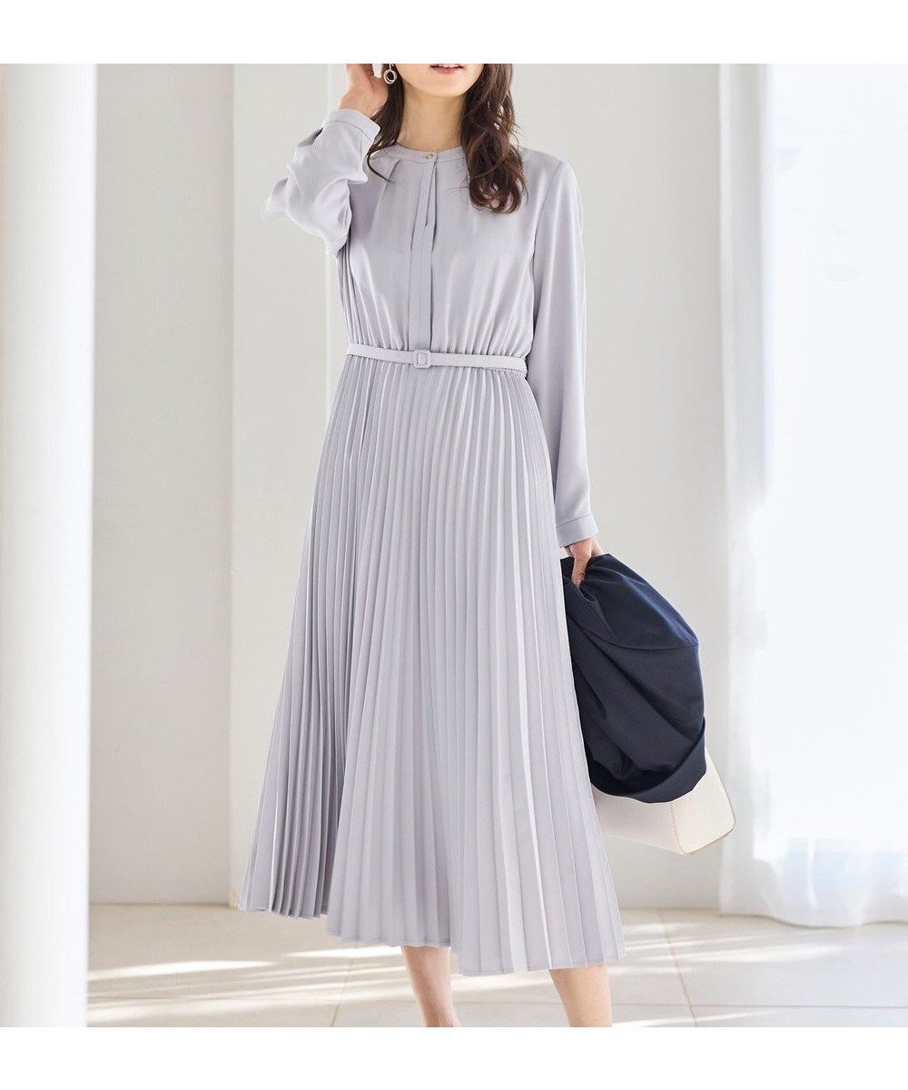 【エニィ スィス/any SiS】の【洗える】ノーブルプリーツ ワンピース インテリア・キッズ・メンズ・レディースファッション・服の通販 founy(ファニー) 　ファッション　Fashion　レディースファッション　Ladies' Fashion Online　ワンピース　Dress　春　Spring　洗える　Washable　ジャケット　Jacket　スタンド　Stand　フロント　Front　プリーツ　Pleats　S/S・春夏　Ss・Spring/Summer　夏　Summer　エレガント 上品　Elegant　セレモニー　Ceremony　NEW・新作・新着・新入荷　New Arrivals　スカイブルー|ID: prp329100004255696 ipo3291000000032576019