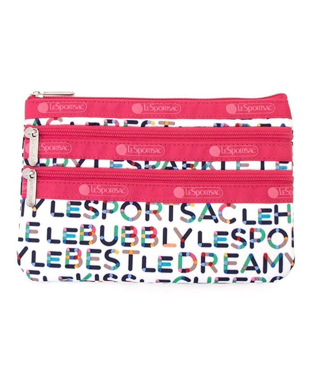 【レスポートサック/LeSportsac】の3ZIP COSMETIC/ルキューテストホワイト 人気、トレンドファッション・服の通販 founy(ファニー) 　ファッション　Fashion　レディースファッション　WOMEN　財布　Wallets　ポーチ　Pouches　NEW・新作・新着・新入荷　New Arrivals　カラフル　Colorful　スリム　Slim　ネオン　Neon　フラット　Flat　プリント　Print　ポケット　Pocket　ポーチ　Pouch　旅行　Travel　財布　Wallet　 other-1|ID: prp329100004255846 ipo3291000000029556852