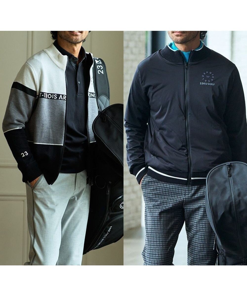 【23区 ゴルフ/23区GOLF / MEN】の【MEN】リバーシブルニットブルゾン 人気、トレンドファッション・服の通販 founy(ファニー) 　ファッション　Fashion　メンズファッション　MEN　アウター　Coats Outerwear/Men　ブルゾン　Blouson/Jackets　A/W・秋冬　Aw・Autumn/Winter・Fw・Fall-Winter　ゴルフ　Golf　シンプル　Simple　ジャケット　Jacket　スタイリッシュ　Stylish　スマート　Smart　ブルゾン　Blouson　ブロッキング　Blocking　 other-1|ID: prp329100004259162 ipo3291000000029888866