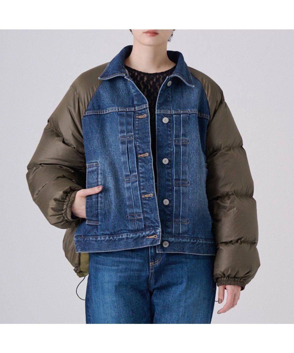 【リポトレンタアンニ/Ripo trenta anni】の【防寒対策】P/W DENIM DOWN JK デニムダウン インテリア・キッズ・メンズ・レディースファッション・服の通販 founy(ファニー) 　ファッション　Fashion　レディースファッション　WOMEN　アウター　Coat Outerwear　コート　Coats　ジャケット　Jackets　インナー　Inner　ジャケット　Jacket　ダウン　Down　デニム　Denim　防寒　Cold Protection　ルーズ　Loose　A/W・秋冬　Aw・Autumn/Winter・Fw・Fall-Winter　KHAKI|ID: prp329100004260160 ipo3291000000029599818