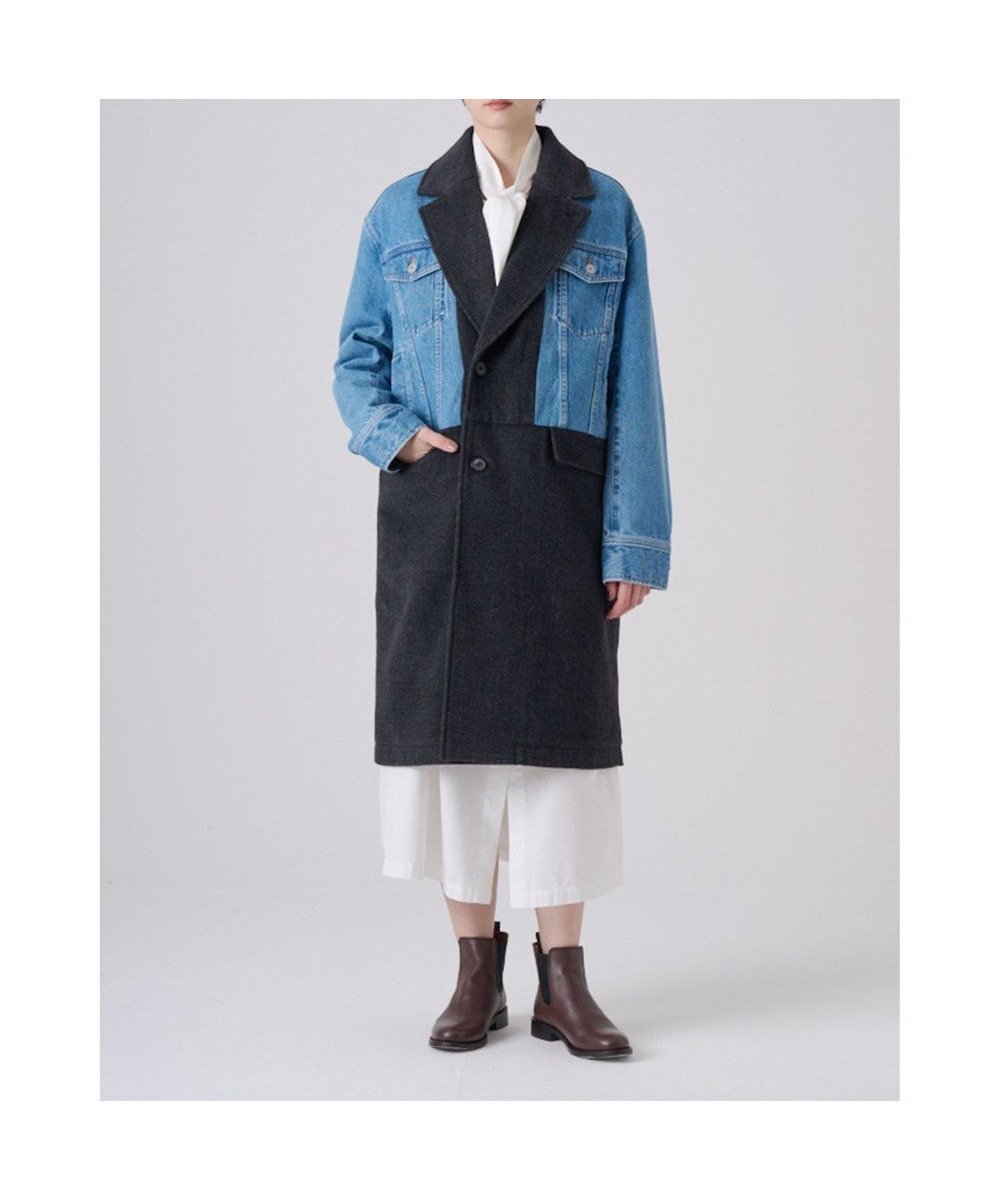 【リポトレンタアンニ/Ripo trenta anni】の2FABRIC CHESTER CT ファブリックチェスターコート 人気、トレンドファッション・服の通販 founy(ファニー) 　ファッション　Fashion　レディースファッション　WOMEN　アウター　Coat Outerwear　コート　Coats　ジャケット　Jackets　チェスターコート　Top Coat　ショルダー　Shoulder　ジャケット　Jacket　チェスターコート　Chester Coat　デニム　Denim　ドロップ　Drop　バランス　Balance　ミックス　Mix　ルーズ　Loose　A/W・秋冬　Aw・Autumn/Winter・Fw・Fall-Winter　 other-1|ID: prp329100004260162 ipo3291000000029599821