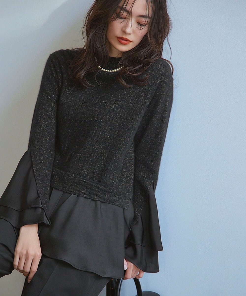 【23区/NIJYUSANKU】の【23区×Oggiコラボ】フレアサテンコンビ ラメニット インテリア・キッズ・メンズ・レディースファッション・服の通販 founy(ファニー) 雑誌掲載アイテム Magazine Picks & Fashion Features ファッション雑誌 Fashion Magazines オッジ Oggi ファッション Fashion レディースファッション Fashion for Women トップス・カットソー Cut & Sew Tops ニット Knit Tops & Sweaters 1月号 January Issue エレガント 上品 Elegant コラボ Collaboration, Collab 軽量 Lightweight, Ultra Light サテン Satin, Glossy Fabric ショート Short, Short Length ジャケット Jacket, Outerwear ストレッチ Stretch, Stretchy Fabric スリット Slit, Slit Detail セーター Sweater, Knitwear 雑誌 Magazine, Fashion Magazine テーパード Tapered, Tapered Pants ドッキング Docking, Mixed Material ドレープ Drape, Draping Fabric フリル Frill, Ruffle フレア Flare, Flared ワイド Wide, Wide Fit A/W・秋冬 Autumn/Winter おすすめ Recommended / Our Picks ホリデーシーズン Holiday Season ブラック系|ID: prp329100004260226 ipo3291000000033711137