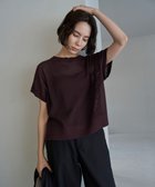 【アンフィーロ 自由区/UNFILO】の【洗える】メッシュ ハーフスリーブ プルオーバー ボルドー|ID: prp329100004265425 ipo3291000000031899389