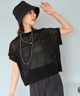 【アンフィーロ 自由区/UNFILO】 【洗える】メッシュ ハーフスリーブ プルオーバー人気、トレンドファッション・服の通販 founy(ファニー) ファッション Fashion レディースファッション Fashion for Women トップス・カットソー Cut & Sew Tops ニット Knit Tops & Sweaters カジュアルプルオーバー・ニットトップス Pullovers & Knit Tops / Casual Pullovers ウォッシャブル Machine Washable シルバー Silver, Metallic Silver スリーブ Sleeve, Long Sleeve / Short Sleeve セーター Sweater, Knitwear トレンド Trend, Trending Now ハーフ Half, Half-Length フレンチ French, French Style メッシュ Mesh, Net Fabric エレガント 上品 Elegant 再入荷 Restock / Back in Stock 夏 Summer 春 Spring S/S・春夏 SS, Spring/Summer, Warm Season 洗える Machine Washable |ID:prp329100004265425