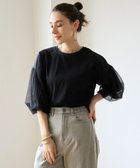 【アンフィーロ 自由区/UNFILO】の【吸水速乾/ストレッチ】チュール レイヤード Tシャツ ブラック|ID: prp329100004265455 ipo3291000000031900271