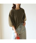 【アンフィーロ 自由区/UNFILO】の【吸水速乾/ストレッチ】チュール レイヤード Tシャツ カーキ|ID: prp329100004265455 ipo3291000000031900272