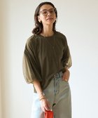 【アンフィーロ 自由区/UNFILO】の【吸水速乾/ストレッチ】チュール レイヤード Tシャツ カーキ|ID: prp329100004265455 ipo3291000000032587435