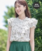 【ティアクラッセ/Tiaclasse】の【新色追加・洗える】花柄フリルシャツブラウス オフホワイト|ID: prp329100004265519 ipo3291000000031973553