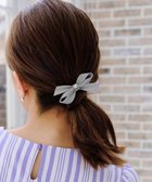 【ティアクラッセ/Tiaclasse】の【2TYPE/ゴム&クリップ】レザーリボンヘアアクセサリー ゴム:グレー|ID: prp329100004265711 ipo3291000000029657995