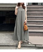 【アンフィーロ 自由区/UNFILO】の【洗える】ワッシャ―ティア―ドワンピース カーキ|ID: prp329100004265804 ipo3291000000031916509