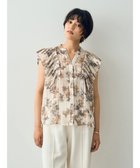 【イェッカ ヴェッカ/YECCA VECCA】のフラワー柄プリーツMIXブラウス Ivory|ID: prp329100004265841 ipo3291000000029864835