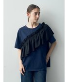 【イェッカ ヴェッカ/YECCA VECCA】のラッフルデザインドロストアシメTee Navy|ID: prp329100004265986 ipo3291000000029864905