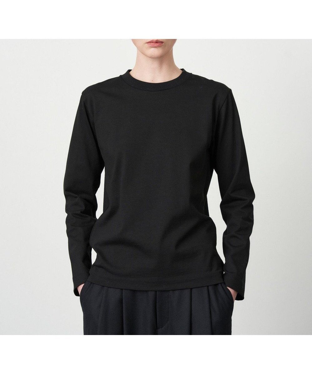 【エイトン/ATON】の12/- AIR SPINNING L/S Tシャツ インテリア・キッズ・メンズ・レディースファッション・服の通販 founy(ファニー) 　ファッション　Fashion　レディースファッション　WOMEN　トップス・カットソー　Tops/Tshirt　シャツ/ブラウス　Shirts/Blouses　ロング / Tシャツ　T-Shirts　カットソー　Cut and Sewn　A/W・秋冬　Aw・Autumn/Winter・Fw・Fall-Winter　S/S・春夏　Ss・Spring/Summer　インナー　Inner　カットソー　Cut And Sew　スタンダード　Standard　レギュラー　Regular　夏　Summer　定番　Standard　長袖　Long Sleeve　BLACK|ID: prp329100004266164 ipo3291000000029659739