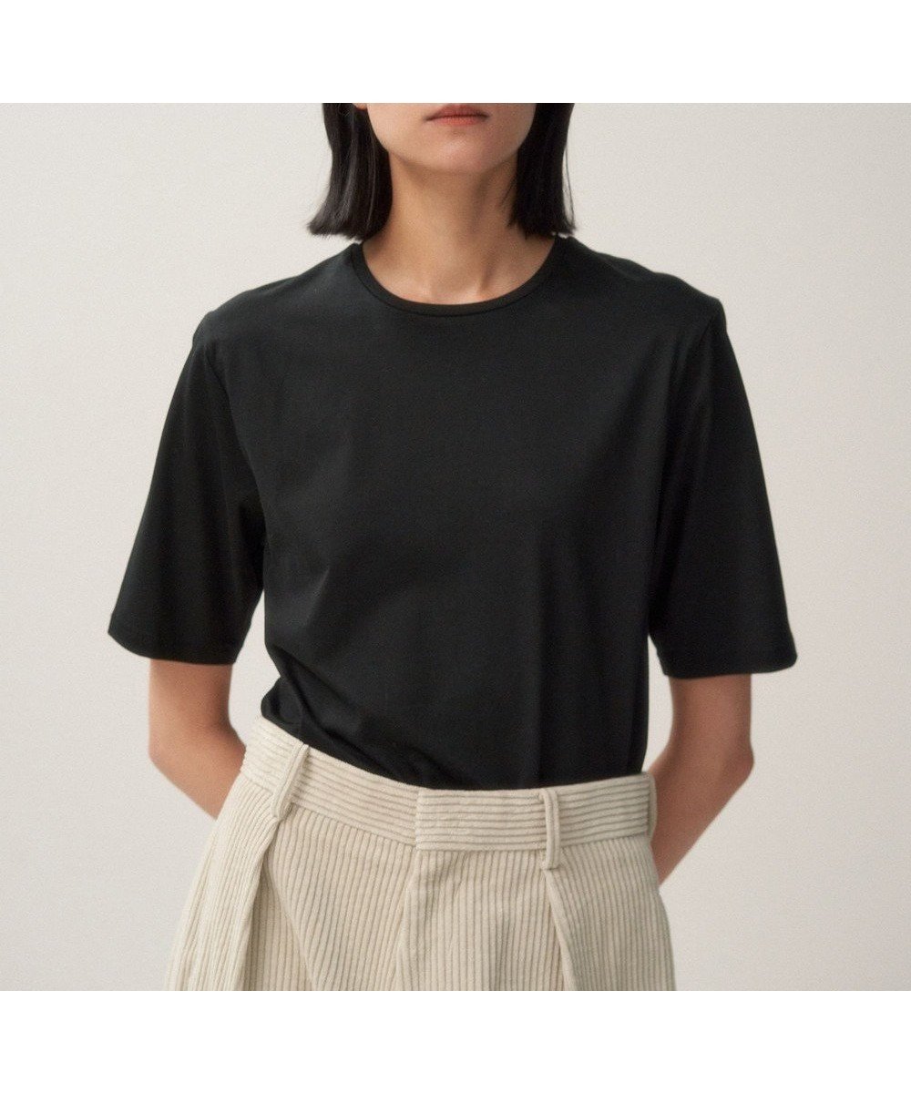 【エイトン/ATON】のSUVIN 60/2 パーフェクトショートスリープ インテリア・キッズ・メンズ・レディースファッション・服の通販 founy(ファニー) 　ファッション　Fashion　レディースファッション　WOMEN　トップス・カットソー　Tops/Tshirt　シャツ/ブラウス　Shirts/Blouses　ロング / Tシャツ　T-Shirts　カットソー　Cut and Sewn　インド　India　カットソー　Cut And Sew　ジャージー　Jersey　エレガント 上品　Elegant　再入荷　Restock/Back In Stock/Re Arrival　夏　Summer　S/S・春夏　Ss・Spring/Summer　A/W・秋冬　Aw・Autumn/Winter・Fw・Fall-Winter　BLACK|ID: prp329100004266223 ipo3291000000031118287