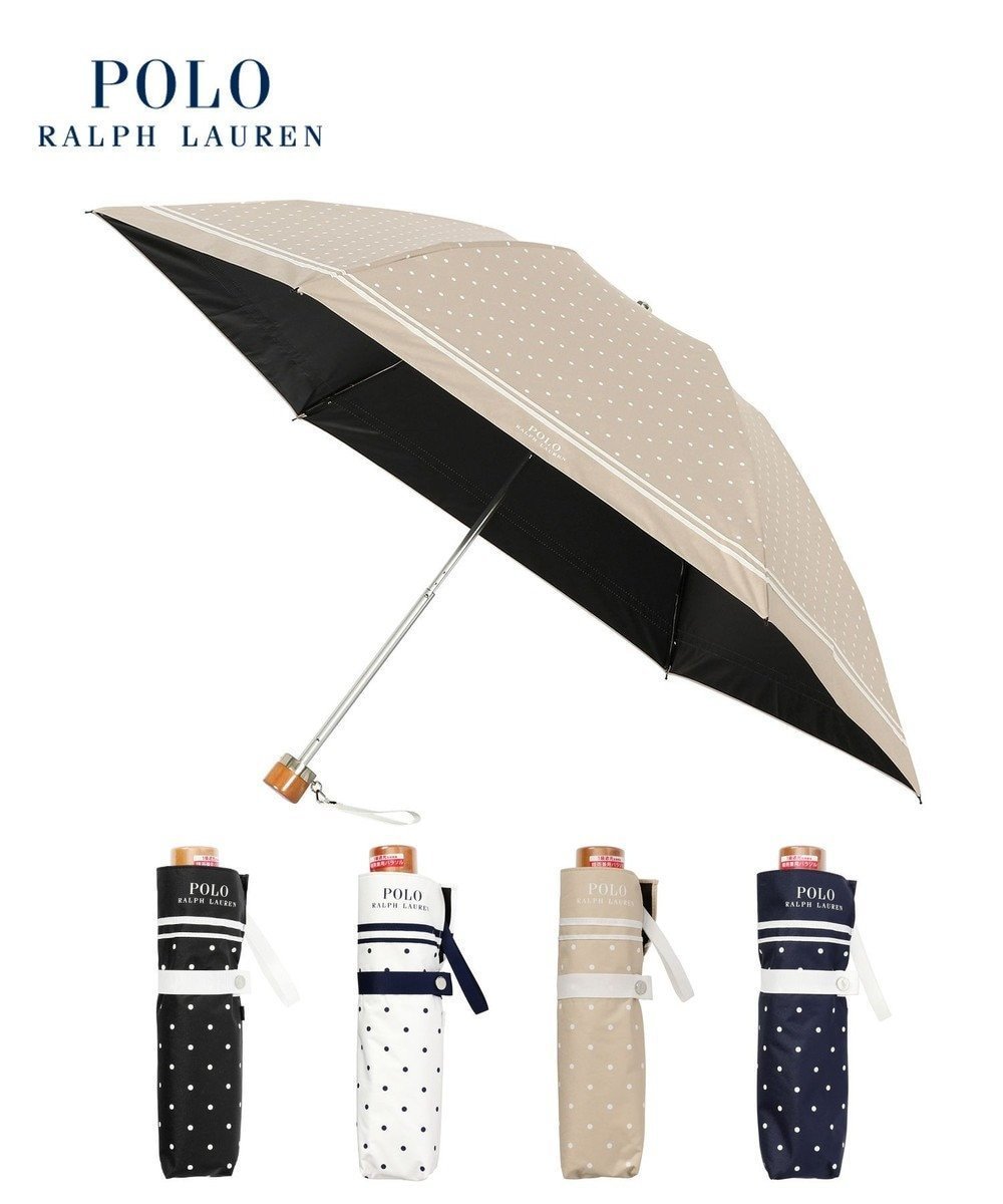 【ムーンバット/MOONBAT】のPOLO RALPH LAUREN 晴雨兼用日傘 折りたたみ傘 ドット×グログラン/一級遮光 遮熱 UV インテリア・キッズ・メンズ・レディースファッション・服の通販 founy(ファニー) 　ファッション　Fashion　レディースファッション　WOMEN　傘 / レイングッズ　Umbrellas/Rainwear　アイビー　Ivy　グログラン　Grosgrain　傘　Umbrella　ドット　Dot　ニューヨーク　New York　日傘　Parasol　ベージュ|ID: prp329100004266227 ipo3291000000029659969