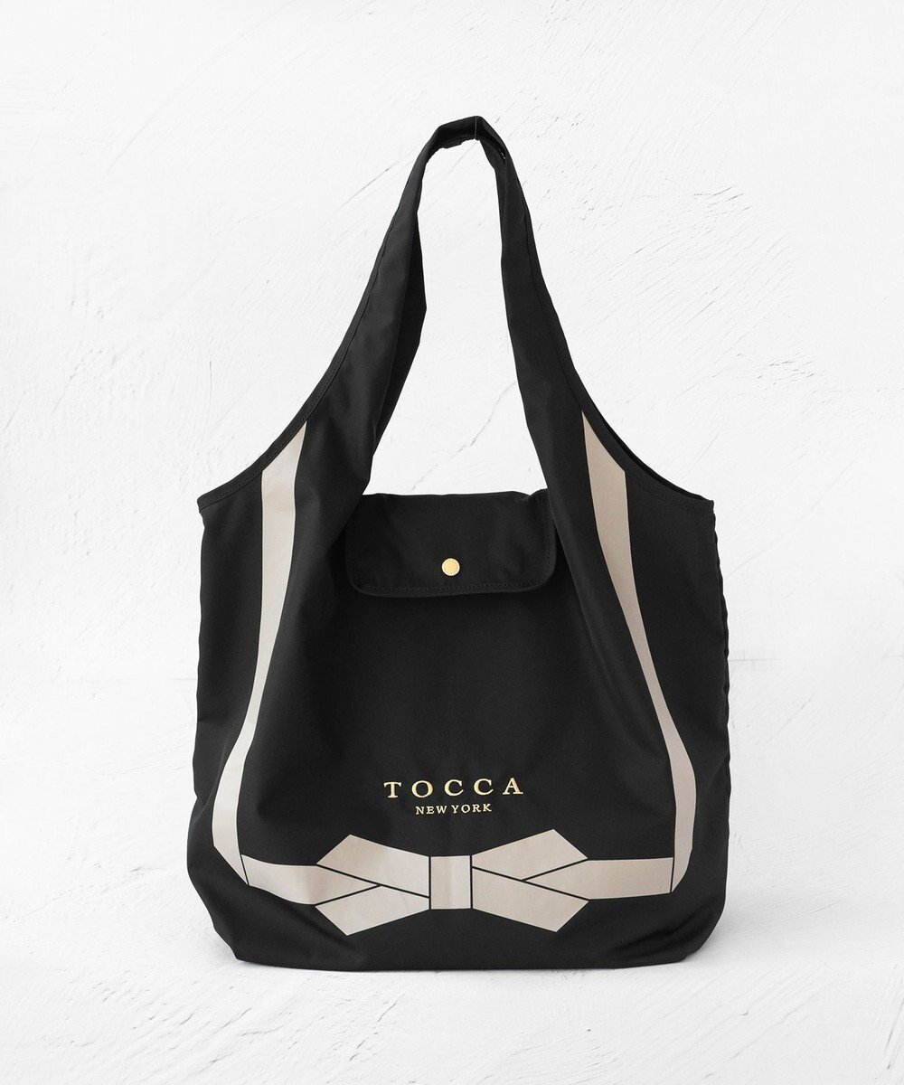 【トッカ/TOCCA】の【撥水】TOCCA RIBBON ECOBAG エコバッグ インテリア・キッズ・メンズ・レディースファッション・服の通販 founy(ファニー) 　ファッション　Fashion　レディースファッション　Fashion for Women　バッグ　Bags　2024年　2024　2024-2025秋冬・A/W　Autumn/Winter 2024–25 AW24–25　冬　Winter / This Winter　おすすめ　Recommended / Our Picks　ギフト プレゼント　Gift / Present　コンパクト　Compact, Small Size　フラップ　Flap, Flap Pocket　プリント　Print, Printed Pattern　ポケット　Pocket, Pocket Detail　モチーフ　Motif, Design Theme　リボン　Ribbon, Bow　旅行　Travel　A/W・秋冬　Autumn/Winter　財布　Wallet, Purse　ビジネス 仕事 通勤　Business / Work / Commuting　ブラック系|ID: prp329100004266472 ipo3291000000034270712