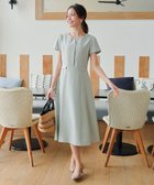 【ティアクラッセ/Tiaclasse】の【小倉優子さん着用・洗える】フラップ付きミディアム丈フレアワンピース ミント|ID: prp329100004266589 ipo3291000000032297685