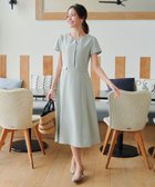 【ティアクラッセ/Tiaclasse】の【小倉優子さん着用・洗える】フラップ付きミディアム丈フレアワンピース ミント|ID: prp329100004266589 ipo3291000000033350245