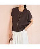 【アンフィーロ 自由区/UNFILO】の【接触冷感/UVカット】スゴ機能美ニット スリーブレスブルゾン ブラウン|ID: prp329100004266690 ipo3291000000032344830