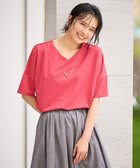 【エニィファム/any FAM】の【洗濯機可/接触冷感/UVカット/アンチピリング】ドライポンチVネックプルオーバー スカーレット|ID: prp329100004266717 ipo3291000000031963276