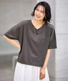 【エニィファム/any FAM】の【洗濯機可/接触冷感/UVカット/アンチピリング】ドライポンチVネックプルオーバー モカ|ID: prp329100004266717 ipo3291000000031963278