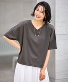 【エニー/ANY】の【洗濯機可/接触冷感/UVカット/アンチピリング】ドライポンチVネックプルオーバー モカ|ID: prp329100004266717 ipo3291000000034192068