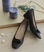 【ティアクラッセ/Tiaclasse】の【撥水】リボンキルティングパンプス レインシューズ ブラック|ID: prp329100004267135 ipo3291000000031080276