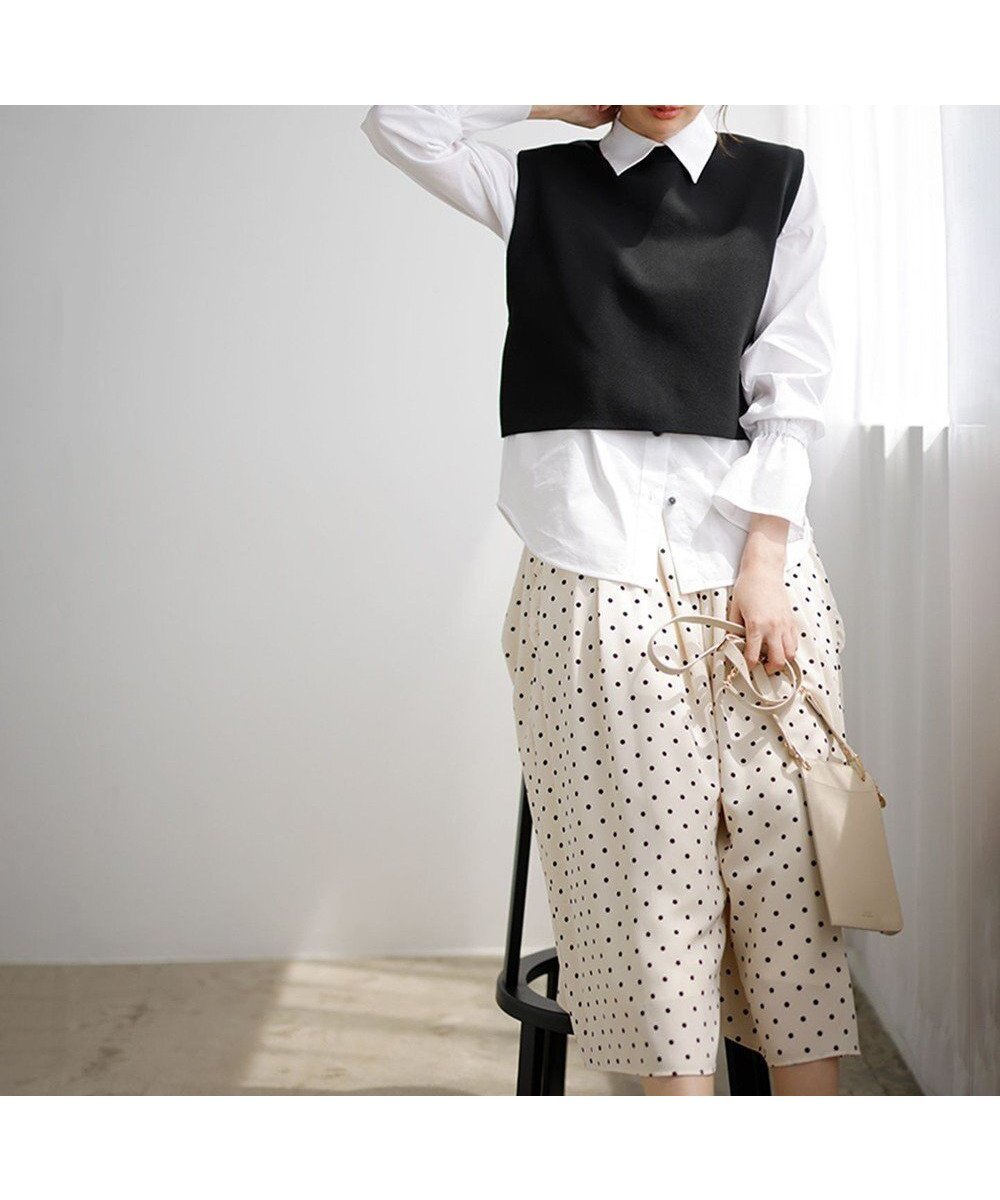 【組曲/KUMIKYOKU】の【WEB限定】ドットプリントデシン フリルパンツ 人気、トレンドファッション・服の通販 founy(ファニー) 　ファッション　Fashion　レディースファッション　Fashion for Women　パンツ　Pants & Trousers　春　Spring　クラシカル　Classical, Vintage-Inspired　チャーム　Charm, Pendant　トレンド　Trend, Trending Now　ドット　Polka Dot, Dot Pattern　ドレス　Dress, One-Piece　ドレープ　Drape, Draping Fabric　パウダー　Powder, Soft Tone　フリル　Frill, Ruffle　プリント　Print, Printed Pattern　ポケット　Pocket, Pocket Detail　S/S・春夏　SS, Spring/Summer, Warm Season　おすすめ　Recommended / Our Picks　夏　Summer　エレガント 上品　Elegant　 other-1|ID: prp329100004267194 ipo3291000000032664790