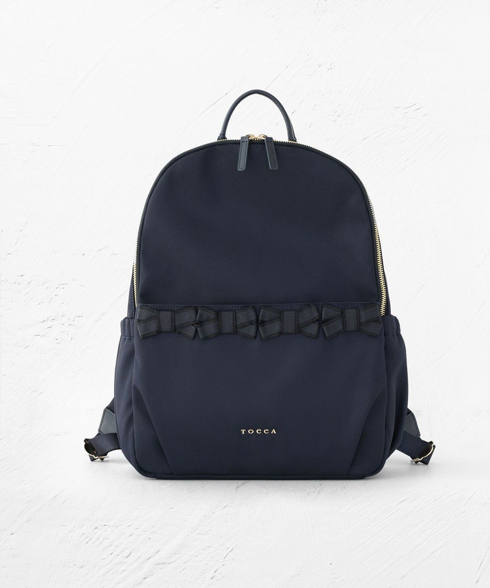 【トッカ/TOCCA】の【A4サイズ対応・撥水】OCTUPLE BACKPACK バックパック 人気、トレンドファッション・服の通販 founy(ファニー) 　ファッション　Fashion　レディースファッション　Fashion for Women　バッグ　Bags　ギャザー　Gathered, Ruffled　ジップ　Zip, Zipper　財布　Wallet, Purse　テクスチャー　Texture, Textured Fabric　人気　Popular, Best Seller　フェミニン　Feminine, Girly　フリル　Frill, Ruffle　フロント　Front, Front Design　ポケット　Pocket, Pocket Detail　リボン　Ribbon, Bow　リュック　Backpack, Rucksack　エレガント 上品　Elegant　ビジネス 仕事 通勤　Business / Work / Commuting　 other-1|ID: prp329100004267413 ipo3291000000030582552