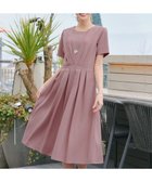 【ティアクラッセ/Tiaclasse】の【2TYPEスリーブ/半袖・ノースリーブ・洗える】タックフレアワンピース 半袖:ピンク|ID: prp329100004268047 ipo3291000000031659062