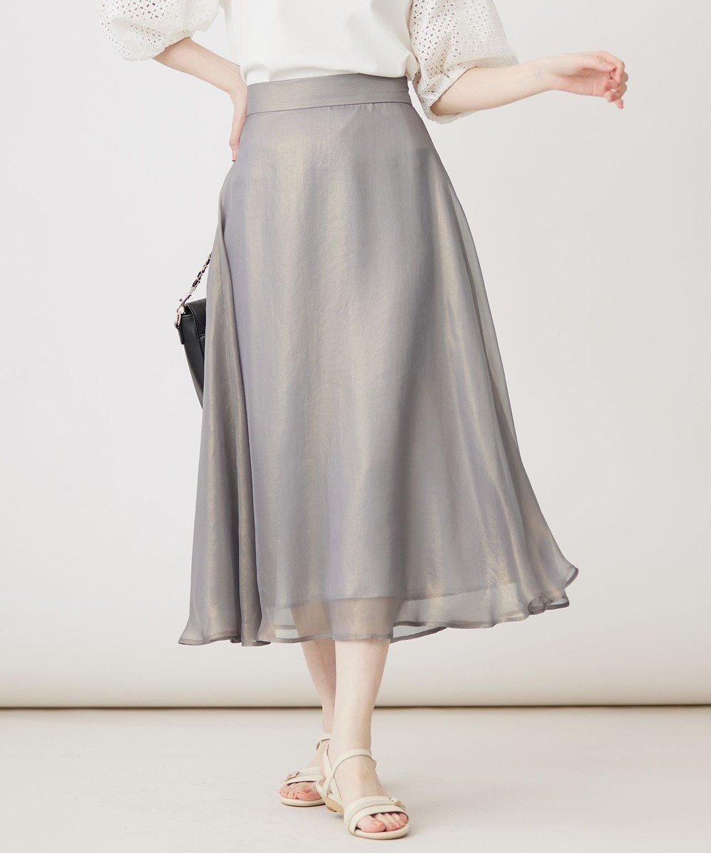 【エニィ スィス/any SiS】の箔ヴィンテージライクシフォン スカート インテリア・キッズ・メンズ・レディースファッション・服の通販 founy(ファニー) ファッション Fashion レディースファッション Fashion for Women スカート Skirts エアリー Airy Texture オーガンジー Organza Fabric サテン Satin, Glossy Fabric シフォン Chiffon, Lightweight Fabric シンプル Simple, Minimal フィット Fit, Slim Fit フレア Flare, Flared プリント Print, Printed Pattern ヴィンテージ Vintage Style エレガント 上品 Elegant 夏 Summer 春 Spring S/S・春夏 SS, Spring/Summer, Warm Season ライトグレー|ID: prp329100004268327 ipo3291000000034222249