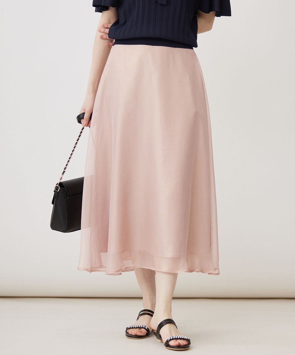 【エニィ スィス/any SiS】の箔ヴィンテージライクシフォン スカート インテリア・キッズ・メンズ・レディースファッション・服の通販 founy(ファニー) 　ファッション　Fashion　レディースファッション　Fashion for Women　スカート　Skirts　エアリー　Airy Texture　オーガンジー　Organza Fabric　サテン　Satin, Glossy Fabric　シフォン　Chiffon, Lightweight Fabric　シンプル　Simple, Minimal　フィット　Fit, Slim Fit　フレア　Flare, Flared　プリント　Print, Printed Pattern　ヴィンテージ　Vintage Style　エレガント 上品　Elegant　夏　Summer　春　Spring　S/S・春夏　SS, Spring/Summer, Warm Season　ピンク|ID: prp329100004268327 ipo3291000000035326330