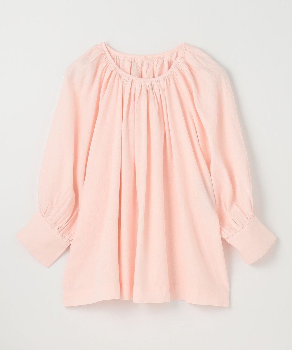 【エニー/ANY】の【手洗い可能】ヨーロピアンリネンギャザーブラウス インテリア・キッズ・メンズ・レディースファッション・服の通販 founy(ファニー) 　ファッション　Fashion　レディースファッション　Fashion for Women　トップス・カットソー　Cut & Sew Tops　シャツ・ブラウス・オフィスカジュアル　Elegant Blouses & Button-Ups　おすすめ　Recommended / Our Picks　カフス　Cuff Design　ギャザー　Gathered, Ruffled　リネン　Linen, Linen Fabric　夏　Summer　春　Spring　S/S・春夏　SS, Spring/Summer, Warm Season　ピンク|ID: prp329100004268489 ipo3291000000034201963