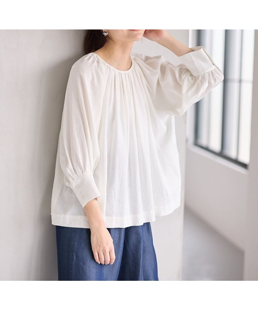 【エニー/ANY】のヨーロピアンリネンギャザーブラウス 人気、トレンドファッション・服の通販 founy(ファニー) 　ファッション　Fashion　レディースファッション　Fashion for Women　トップス・カットソー　Cut & Sew Tops　シャツ・ブラウス・オフィスカジュアル　Elegant Blouses & Button-Ups　おすすめ　Recommended / Our Picks　カフス　Cuff Design　ギャザー　Gathered, Ruffled　リネン　Linen, Linen Fabric　夏　Summer　春　Spring　S/S・春夏　SS, Spring/Summer, Warm Season　 other-1|ID: prp329100004268489 ipo3291000000036293632