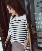 【自由区/JIYU-KU】の【SHIHOさん着用・WEB限定カラーあり・接触冷感・UVカット】クレープストレッチプルオーバー ニット [WEB限定]オフ×ブラックボーダー|ID: prp329100004268546 ipo3291000000030804246