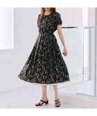 【ティアクラッセ/Tiaclasse】の【袖が選べる・洗える】配色モノクロ花柄ワンピース 半袖:ブラック|ID: prp329100004268875 ipo3291000000031108176