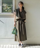 【アンフィーロ 自由区/UNFILO】の【撥水/接触冷感/洗える】 ヴィンテージシアー ギャザーワイドパンツ カーキ|ID: prp329100004269270 ipo3291000000031910745