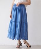 【フェルゥ/Feroux】の【洗える】刺繍ティアード スカート ブルー系|ID: prp329100004269283 ipo3291000000031977125