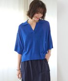 【アンフィーロ 自由区/UNFILO】の【洗える/接触冷感】フロスティコットン スキッパーニット ブルー|ID: prp329100004269422 ipo3291000000031880060