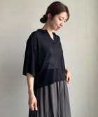 【アンフィーロ 自由区/UNFILO】の【洗える/接触冷感】フロスティコットン スキッパーニット ブラック|ID: prp329100004269422 ipo3291000000031880068