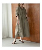 【イェッカ ヴェッカ/YECCA VECCA】のドロストギャザーシャツワンピース Khaki|ID: prp329100004269608 ipo3291000000029672496