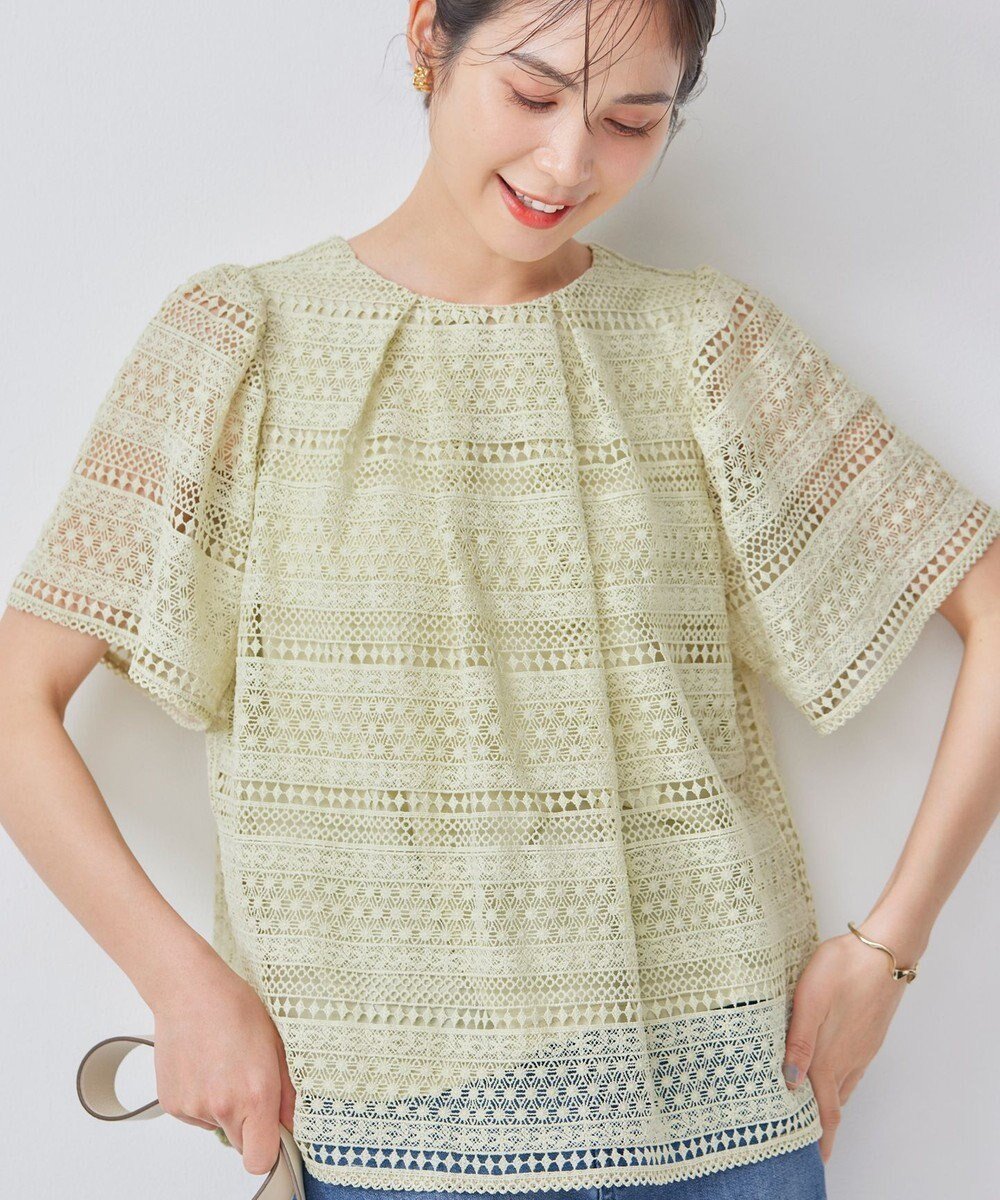 【組曲/KUMIKYOKU】のボーダーレース ブラウス 人気、トレンドファッション・服の通販 founy(ファニー) 　ファッション　Fashion　レディースファッション　WOMEN　トップス・カットソー　Tops/Tshirt　シャツ/ブラウス　Shirts/Blouses　ロング / Tシャツ　T-Shirts　カットソー　Cut and Sewn　インナー　Inner　春　Spring　カットソー　Cut And Sew　ケミカル　Chemical　コンパクト　Compact　ジャージー　Jersey　人気　Popularity　パール　Pearl　ボーダー　Border　レース　Race　S/S・春夏　Ss・Spring/Summer　夏　Summer　 other-1|ID: prp329100004269645 ipo3291000000031824587