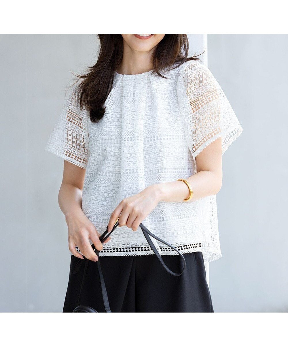 【組曲/KUMIKYOKU】のボーダーレース ブラウス インテリア・キッズ・メンズ・レディースファッション・服の通販 founy(ファニー) 　ファッション　Fashion　レディースファッション　WOMEN　トップス・カットソー　Tops/Tshirt　シャツ/ブラウス　Shirts/Blouses　ロング / Tシャツ　T-Shirts　カットソー　Cut and Sewn　インナー　Inner　春　Spring　カットソー　Cut And Sew　ケミカル　Chemical　コンパクト　Compact　ジャージー　Jersey　人気　Popularity　パール　Pearl　ボーダー　Border　レース　Race　S/S・春夏　Ss・Spring/Summer　夏　Summer　パールホワイト系|ID: prp329100004269645 ipo3291000000031824589