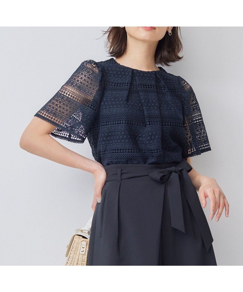 【組曲/KUMIKYOKU】のボーダーレース ブラウス インテリア・キッズ・メンズ・レディースファッション・服の通販 founy(ファニー) 　ファッション　Fashion　レディースファッション　WOMEN　トップス・カットソー　Tops/Tshirt　シャツ/ブラウス　Shirts/Blouses　ロング / Tシャツ　T-Shirts　カットソー　Cut and Sewn　インナー　Inner　春　Spring　カットソー　Cut And Sew　ケミカル　Chemical　コンパクト　Compact　ジャージー　Jersey　人気　Popularity　パール　Pearl　ボーダー　Border　レース　Race　S/S・春夏　Ss・Spring/Summer　夏　Summer　ネイビー系|ID: prp329100004269645 ipo3291000000031824590