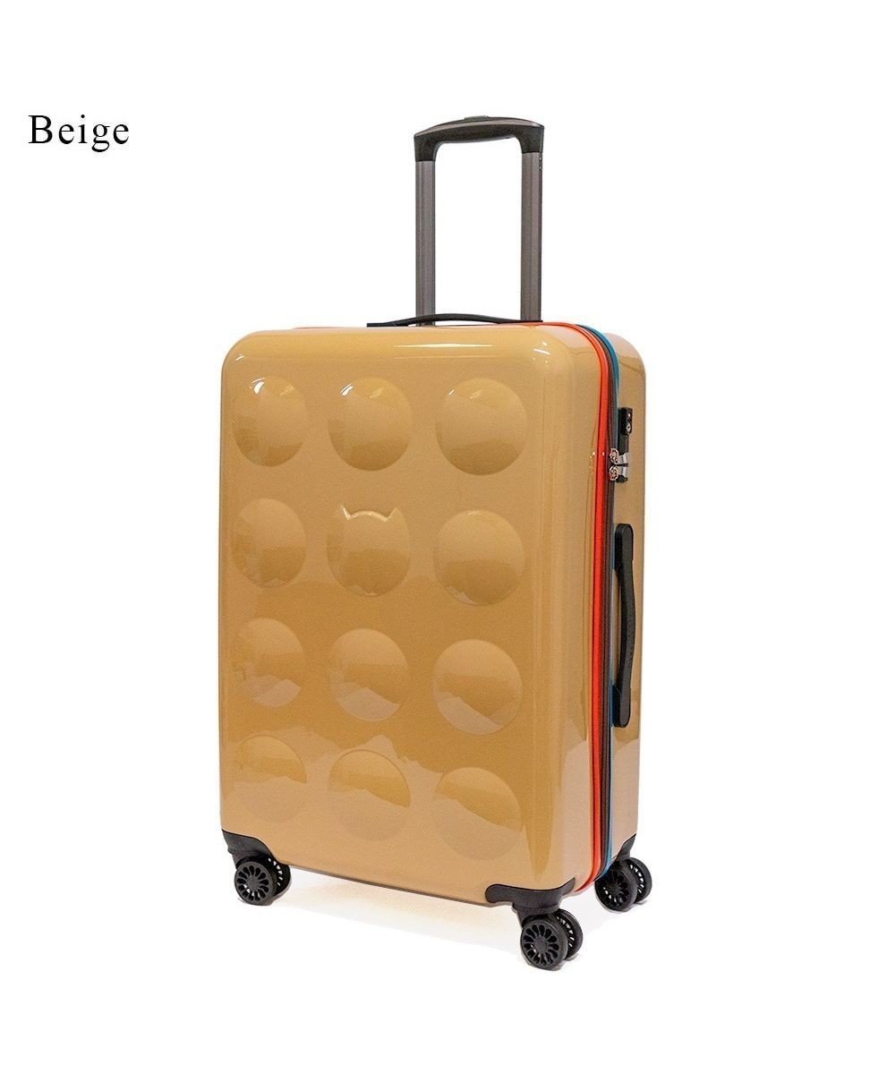 【ツモリチサト キャリー/tsumori chisato CARRY】の新ネコドットキャリー キャリーバッグ キャリーケース 【 海外旅行にも 約58リットル 3泊 4泊程度 】 インテリア・キッズ・メンズ・レディースファッション・服の通販 founy(ファニー) 　ファッション　Fashion　レディースファッション　Ladies' Fashion Online　スーツ　Suits　おすすめ　Recommend　スーツケース キャリーケース　Suitcase　ドット　Dot　ネコ　Cat　ポケット　Pocket　ポーチ　Pouch　メッシュ　Mesh　旅行　Travel　ベージュ|ID: prp329100004270199 ipo3291000000032453251
