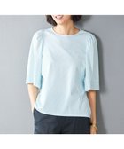 【自由区/JIYU-KU】の【洗える】リヨセルコットンストライプ カットソー オフ×サックス|ID: prp329100004270619 ipo3291000000031807227