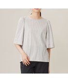【自由区/JIYU-KU】の【洗える】リヨセルコットンストライプ カットソー オフ×スレート|ID: prp329100004270619 ipo3291000000031807229