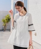 【ティアクラッセ/Tiaclasse】の【洗える】パンチングレース配色チュニック オフホワイト|ID: prp329100004270651 ipo3291000000031133345